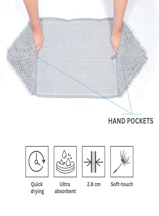 أم-بيتس منشفة للكلاب من الألياف الدقيقة من إم-بيتس، مزودة بجيوب لليدين، سريعة الجفاف، قابلة لإعادة الاستخدام، فائقة الامتصاص، سميكة، مصنوعة من قماش الشنيل بنسبة 100%، منشفة استحمام ناعمة ولطيفة للكلاب، مناسبة للسفر، صغيرة الحجم - Image 4