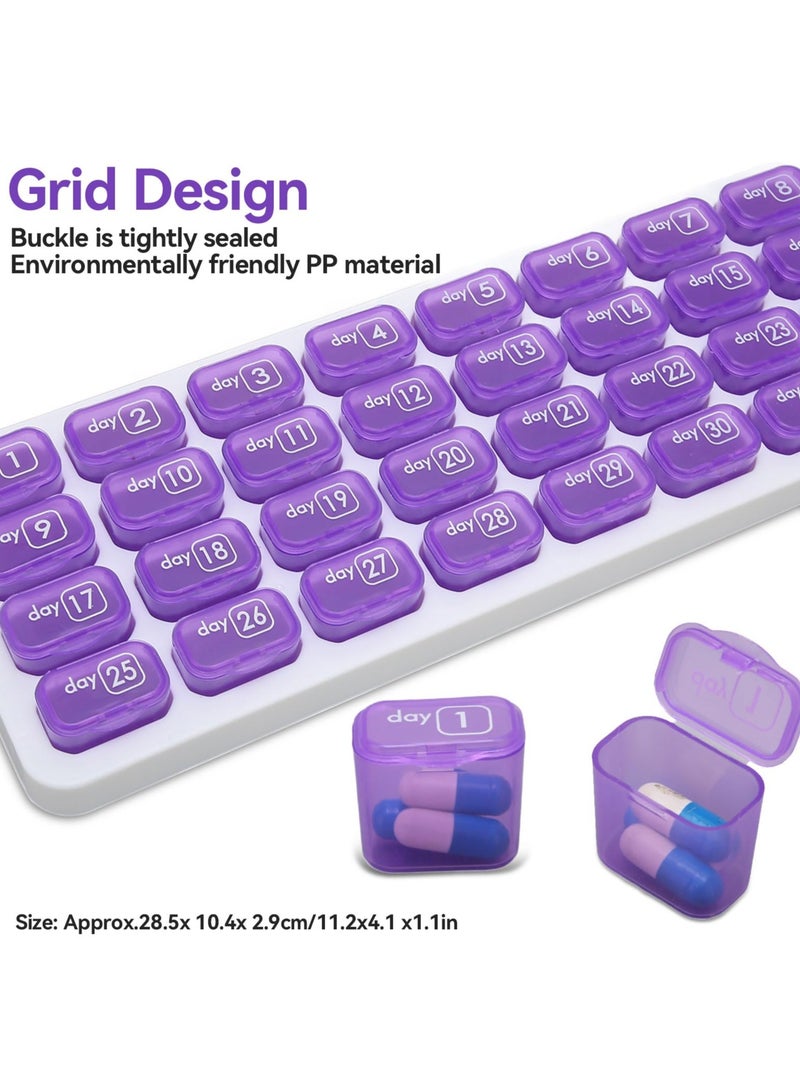 Zikra Daily Pill Organizer, Monthly Pill Organizer Box, Portable Pill Organizer Box for 31 Days, Removable Medication Pod, Travel Pill Case for Vitamins, Cod Liver Oil, Supplements and Medication - Image 3