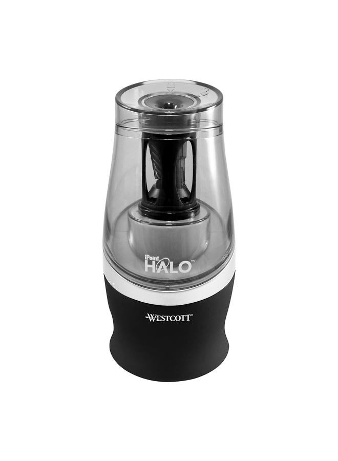 Westcott Halo Colored Pencil Non-Stick Electric Sharpener, Ac-Powered, 3.5 X 6.75, Black/Silver - Image 1