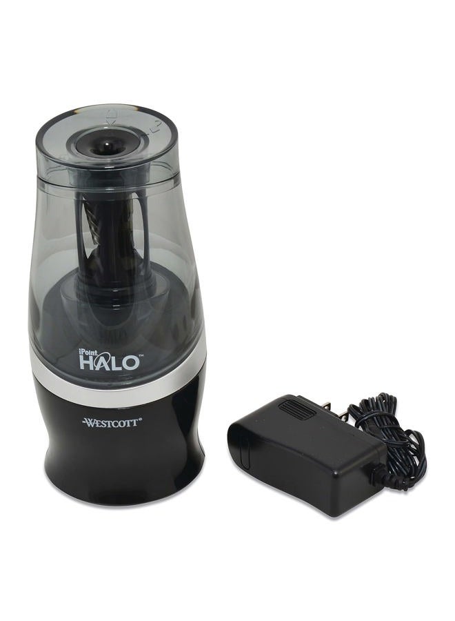 Westcott Halo Colored Pencil Non-Stick Electric Sharpener, Ac-Powered, 3.5 X 6.75, Black/Silver - Image 4