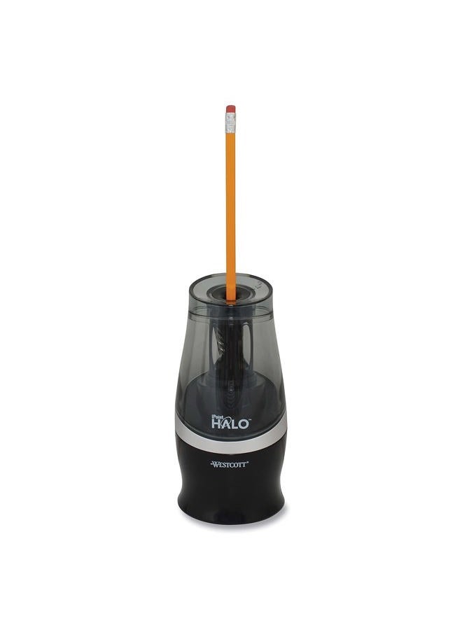 Westcott Halo Colored Pencil Non-Stick Electric Sharpener, Ac-Powered, 3.5 X 6.75, Black/Silver - Image 3