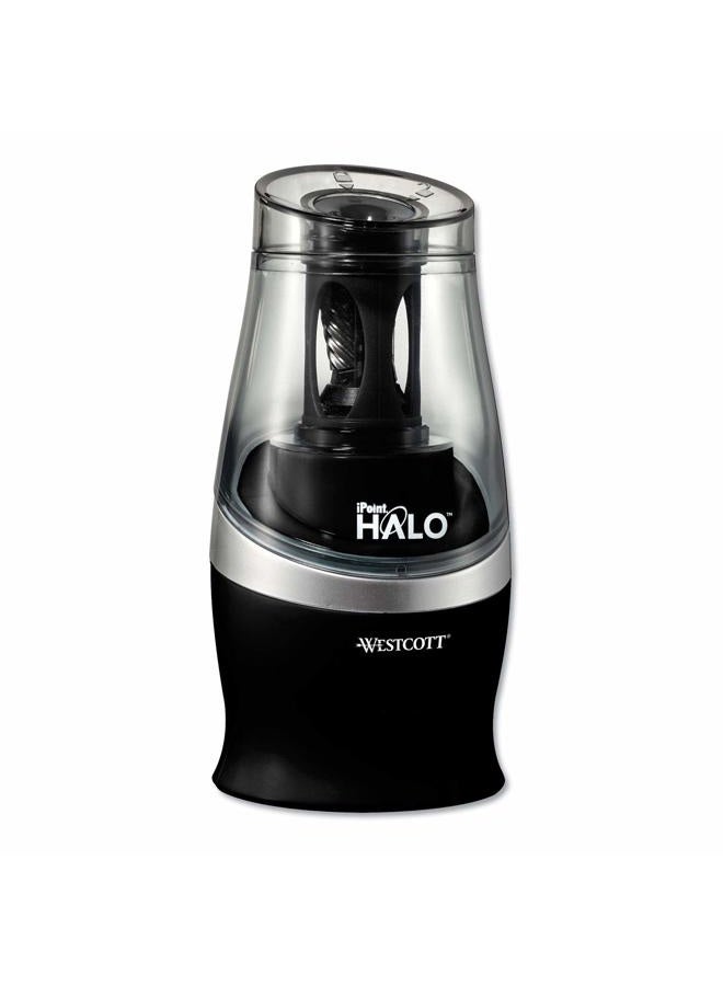 Westcott Halo Colored Pencil Non-Stick Electric Sharpener, Ac-Powered, 3.5 X 6.75, Black/Silver - Image 2