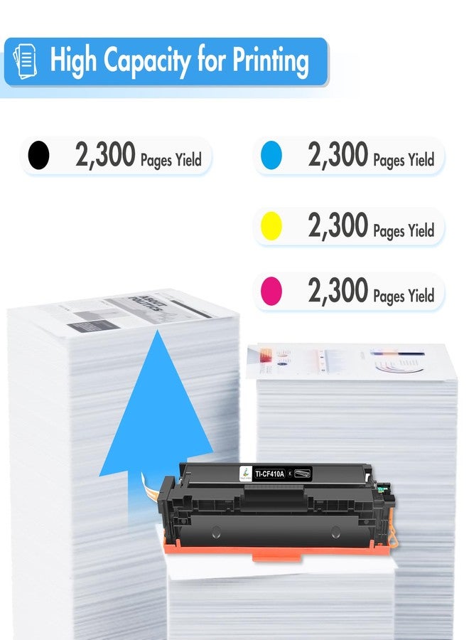 True Image Compatible Toner Cartridge Replacement for HP 410A CF410A 410X CF410X Toner HP Color Laserjet Pro MFP M477fdw M477fnw M477fdn M452dw M452nw M452dn M477 Printer CF410A CF411A CF412A CF413A - Image 3