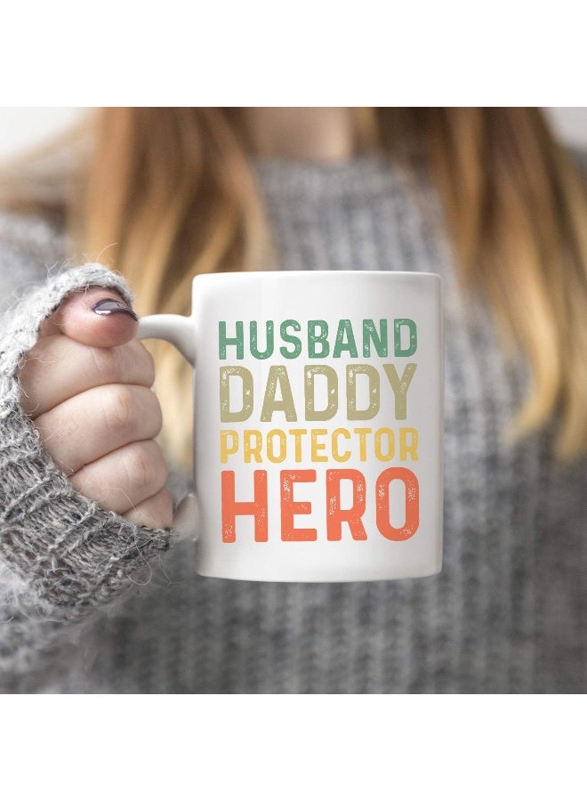 Spoil Your Wall كوب حماية الزوج والأب، 12 أونصة من أكواب القهوة الخزفية البيضاء، هدايا عيد الأب، هدايا للأب، أفكار لعيد الأب من Spoil your Wall - Image 4