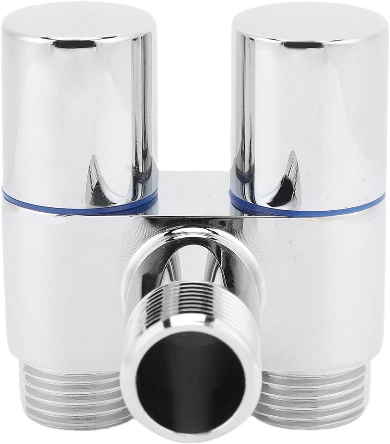GOWENIC Double Control G1/2 Male Thread Metal Angle Valve 1 In 2 Out for Toilet Faucet Copper (Electroplated) - Image 3