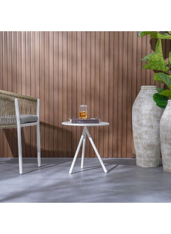 DANUBE HOME Cinny Coffee Table | 1 pc Outdoor Table |  Water-Resistant Patio Desk |  All Weather Steel Patio Modern Outdoor Furniture For Garden-White - Image 5