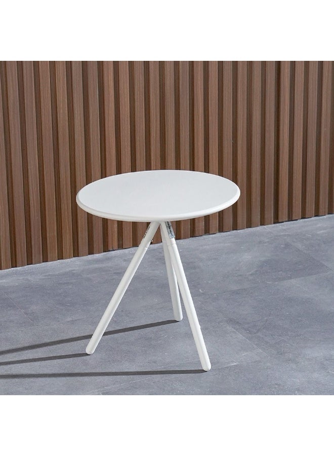 DANUBE HOME Cinny Coffee Table | 1 pc Outdoor Table |  Water-Resistant Patio Desk |  All Weather Steel Patio Modern Outdoor Furniture For Garden-White - Image 1