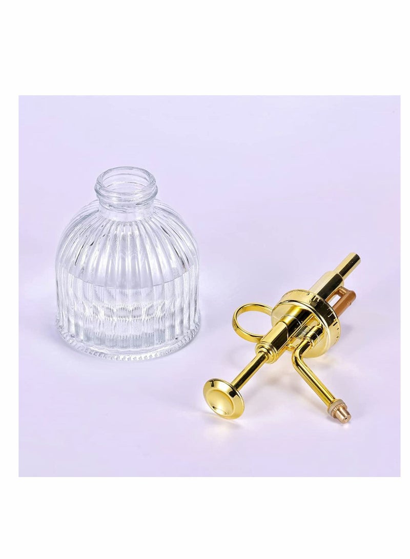 Y&D Glass Plant Spray Bottle, Clear Water Bottle with Gold Top Pump Small Watering Can, Sprayer Mister for Indoor Outdoor House - 1Pcs  - Image 4