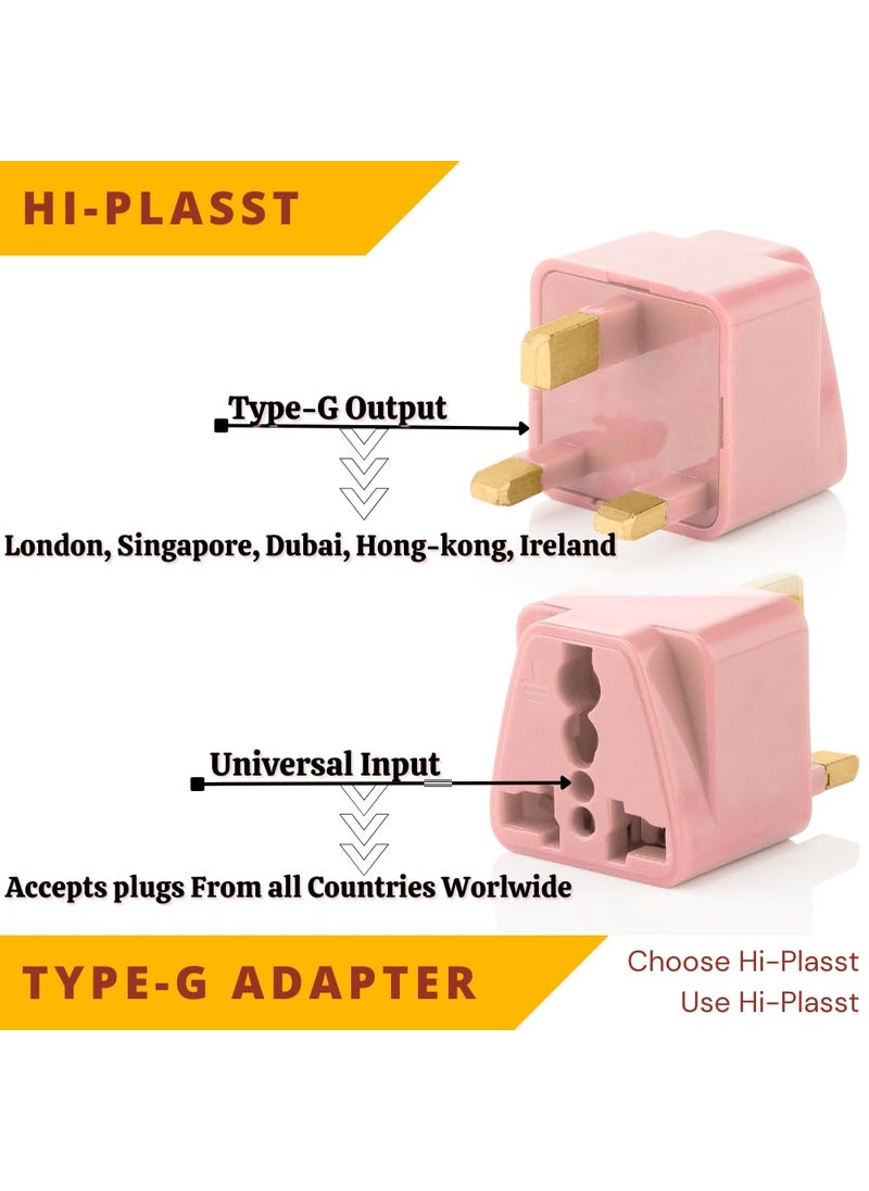HI PLASST PINS N PLUGS HiPLASST India to UK Adapter Plug Pack of 1 GType Power Plug for London Converter for England Dubai Hong KongSingapore Ireland Wales Scotland Adaptor for Charging Laptop Camera Phone  - Image 3