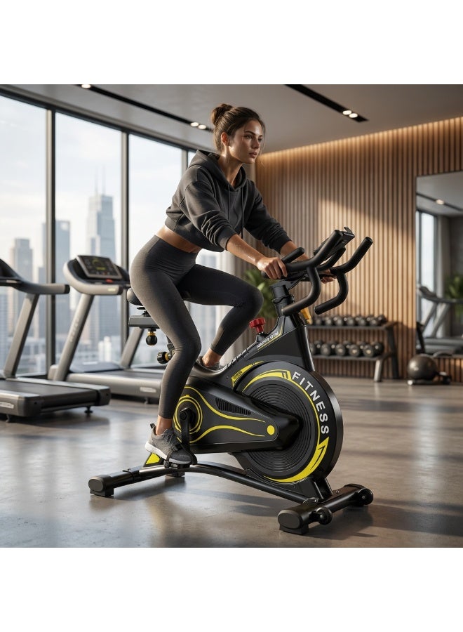 My Life Fitness AM980 Yellow Indoor Exercise Bike - Image 3