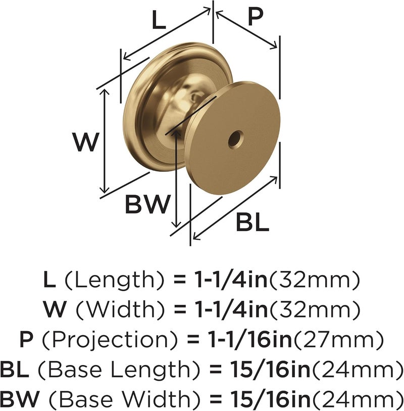 Amerock Ravino 1-1/4 inch (32mm) Diameter Champagne Bronze Cabinet Knob - 10 Pack - Image 3