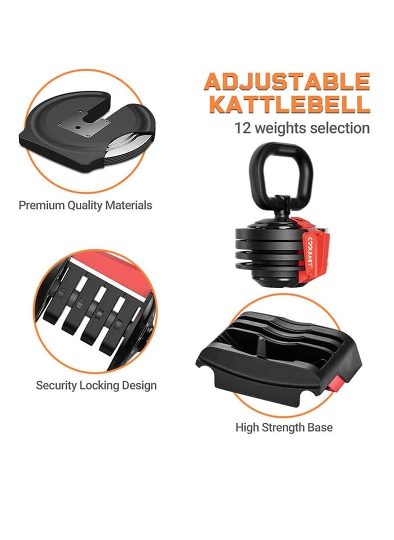 Cool Baby Style COOLBABY Adjustable Kettlebell 2KG to 12KG,All-in-One Design,12-in-One Weights Training,Kettlebell for Home or GYM,Full-Body Workouts  - Image 3