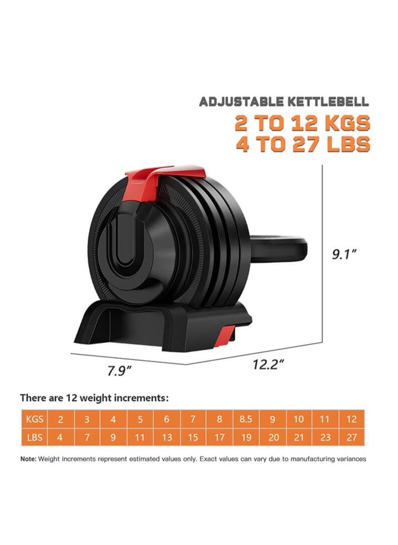 Cool Baby Style COOLBABY Adjustable Kettlebell 2KG to 12KG,All-in-One Design,12-in-One Weights Training,Kettlebell for Home or GYM,Full-Body Workouts  - Image 5