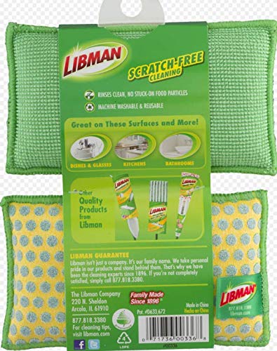 Libman ليبمان 00336 إسفنجة تنظيف المطبخ والحمام بنقاط فرك 2 عدد - Image 2