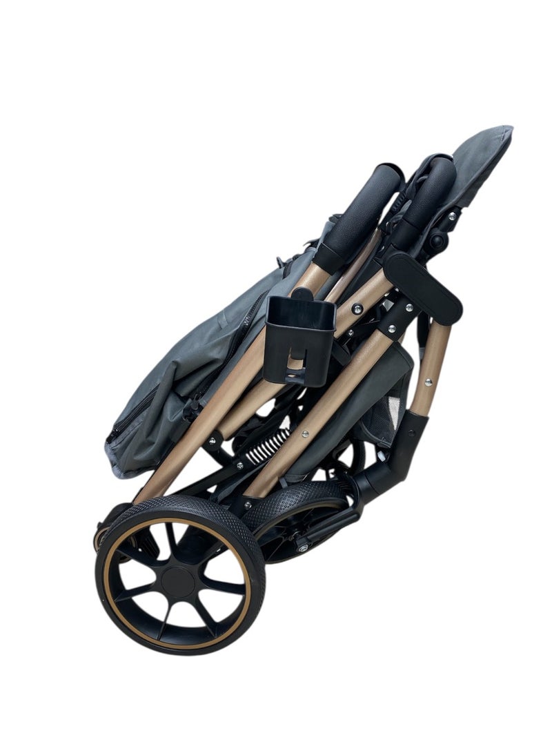 Cullar Premium Baby Stroller for Newborns & Toddlers | Lightweight Foldable Travel Pram with Adjustable Seat, Smooth Suspension Wheels, One-Hand Fold, Cup Holder & Large Storage Basket | Durable & Easy to Maneuver - Image 2