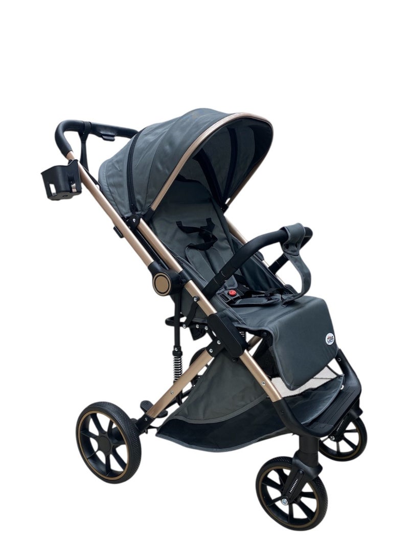 Cullar Premium Baby Stroller for Newborns & Toddlers | Lightweight Foldable Travel Pram with Adjustable Seat, Smooth Suspension Wheels, One-Hand Fold, Cup Holder & Large Storage Basket | Durable & Easy to Maneuver - Image 3