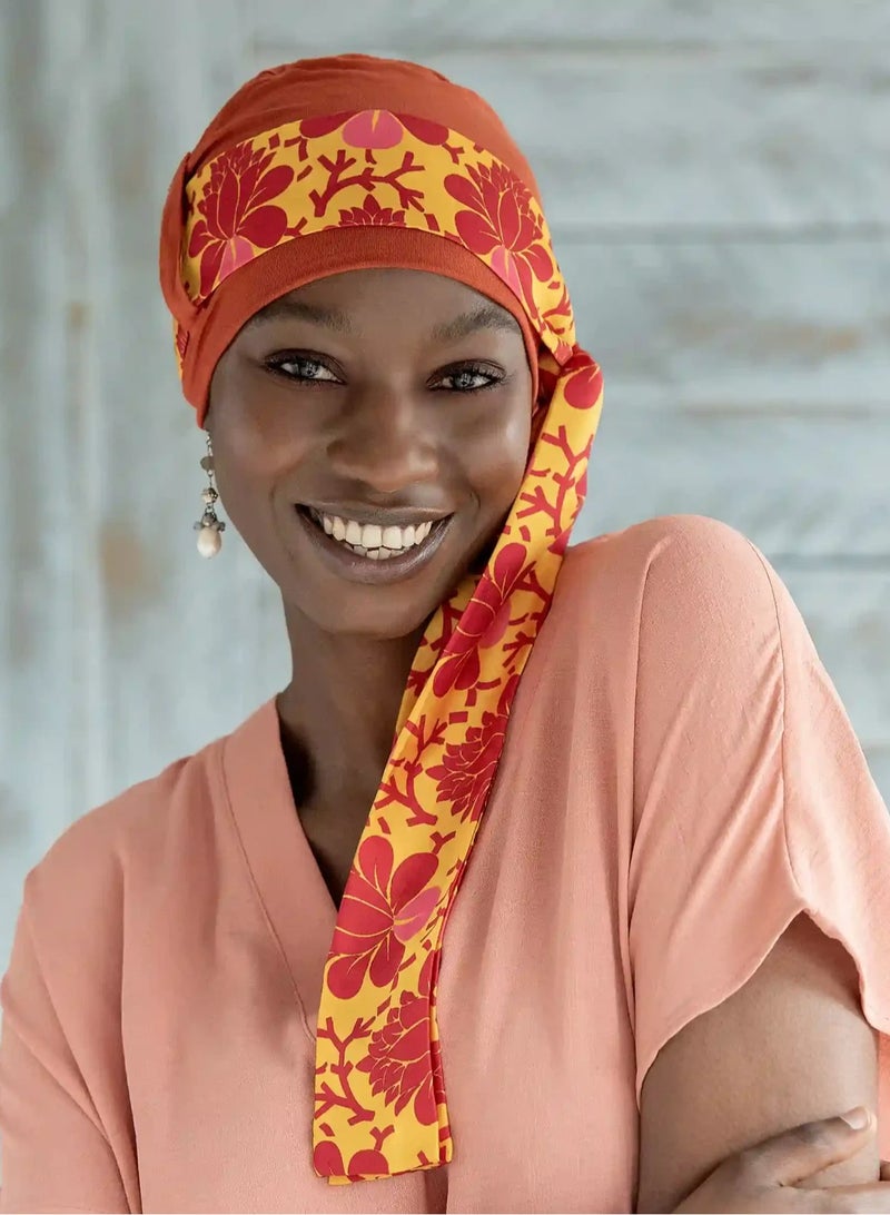 Rung Yanna Brick Lotus Florenza Silk Scarf for Ladies  - Image 4