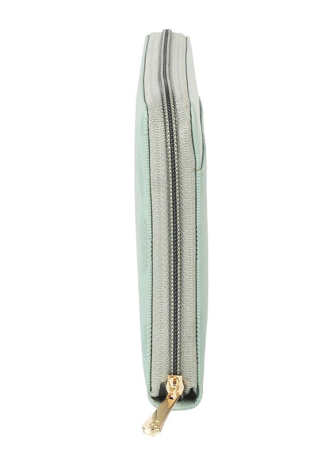 Mochi Women Zip Around Clutch (95-8371-Light Green) - Image 5