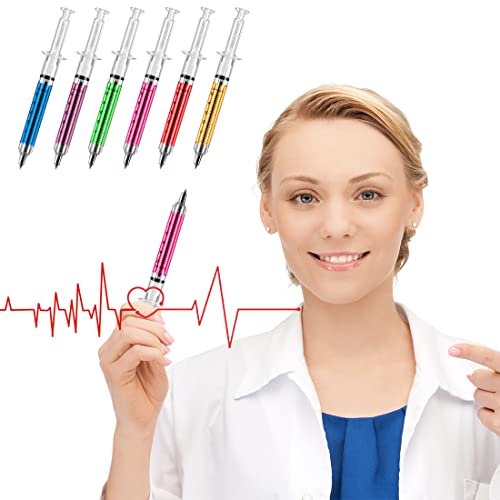 SunAngel 24Pcs Syringe Pens, 12 Colors Macaron Retractable Fun Nurse Pens Bulk, Black Ink Novelty Pen Set for Nurses Week Gifts, Nursing School Supplies, Party Favors Classroom Goodie Bags - Image 4