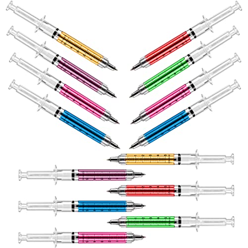 SunAngel 24Pcs Syringe Pens, 12 Colors Macaron Retractable Fun Nurse Pens Bulk, Black Ink Novelty Pen Set for Nurses Week Gifts, Nursing School Supplies, Party Favors Classroom Goodie Bags - Image 3