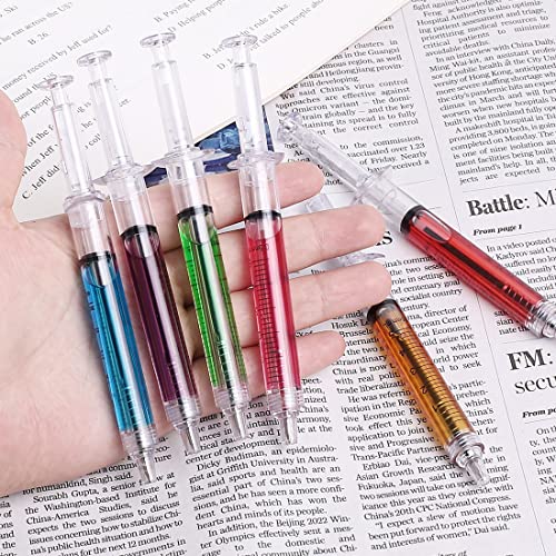 SunAngel 24Pcs Syringe Pens, 12 Colors Macaron Retractable Fun Nurse Pens Bulk, Black Ink Novelty Pen Set for Nurses Week Gifts, Nursing School Supplies, Party Favors Classroom Goodie Bags - Image 2
