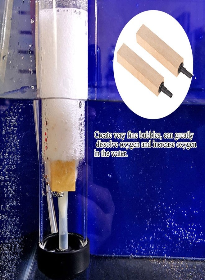Yechiry 2Pcs Aquarium Air Diffuser, Wooden Air Bubble Stone Diffuser for Fish Tank, with Very Fine Bubbles, Lightweight and Robust Wood, Use with Air Pump, Replace Every 2-3 Months (L) - Image 2