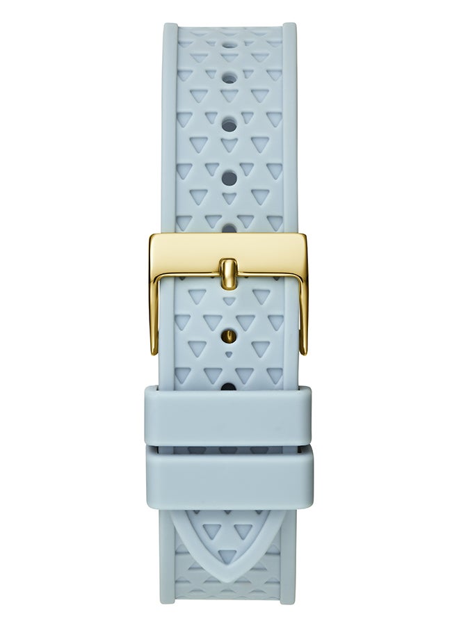 GUESS Ladies Light Blue Gold Tone Multi-function Watch - Image 3