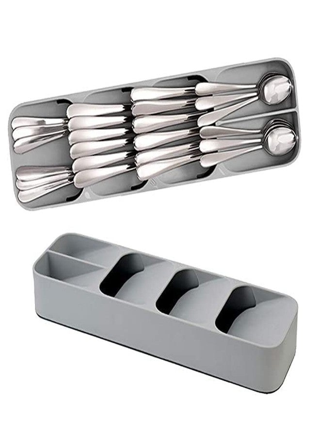 Home Stuffs Cutlery Storage Organizer Rack for Knives - Fork - Spoons Drawer Holder - Kitchen Cabinet Tray Stand Organizer (Multicolor, Plastic, Pack of 1 Pcs) - Image 1
