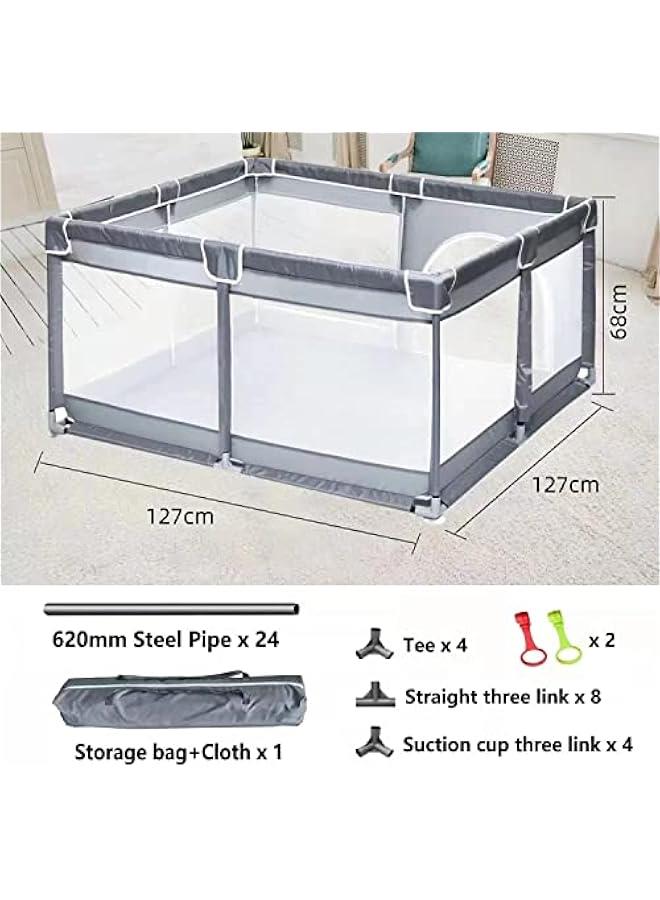 Gonice Baby Playpen, Extra Large Playpen for Babies, Kids Safe Play Center for Babies with Breathable Mesh and Zipper Door，and Toddlers Gives Mommy a Break 120×120cm  - Image 3