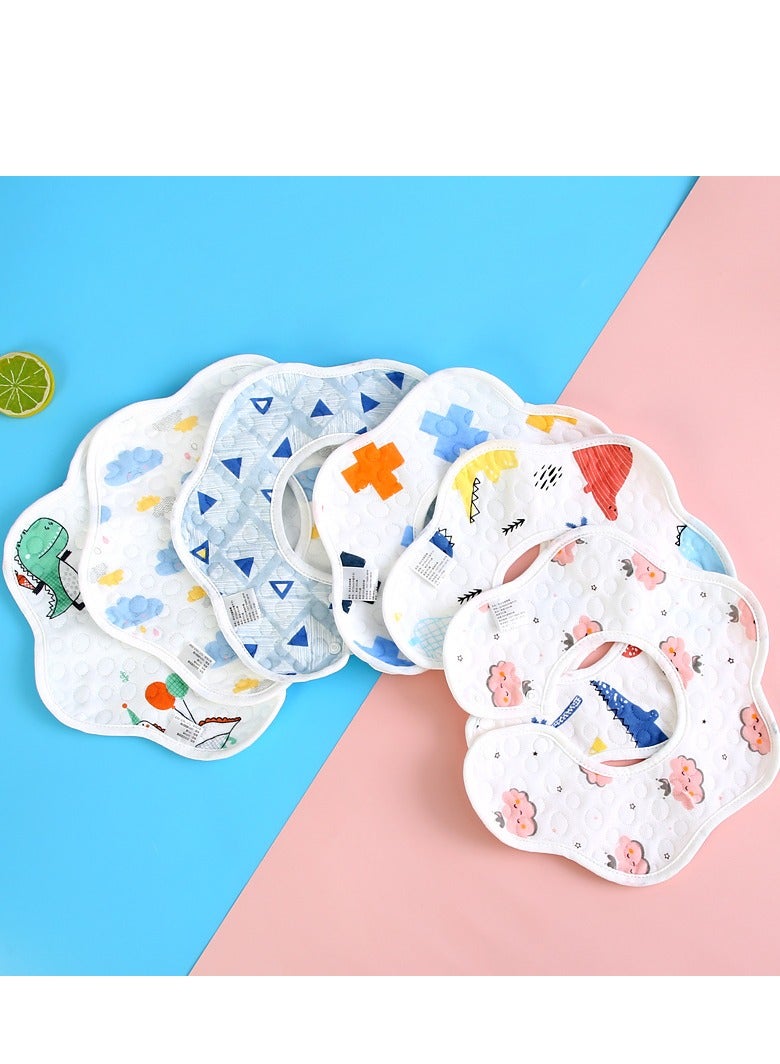 5PCS Baby Drooling Bibs Organic Cotton 360° Rotate 3 Layers Bibs for Baby Teething & Drooling Adjustable With Snaps Super Soft & Absorbent Baby Bibs Unisex  - Image 1