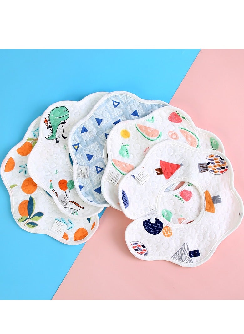 5PCS Baby Drooling Bibs Organic Cotton 360° Rotate 3 Layers Bibs for Baby Teething & Drooling Adjustable With Snaps Super Soft & Absorbent Baby Bibs Unisex  - Image 3