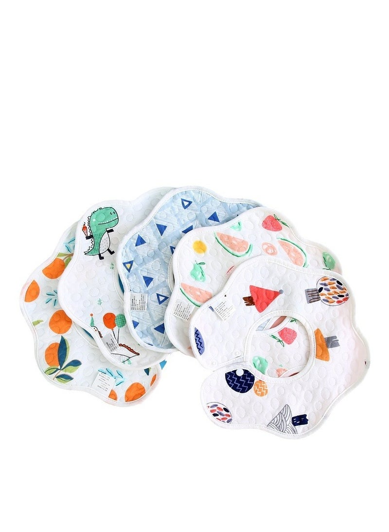 5PCS Baby Drooling Bibs Organic Cotton 360° Rotate 3 Layers Bibs for Baby Teething & Drooling Adjustable With Snaps Super Soft & Absorbent Baby Bibs Unisex  - Image 5