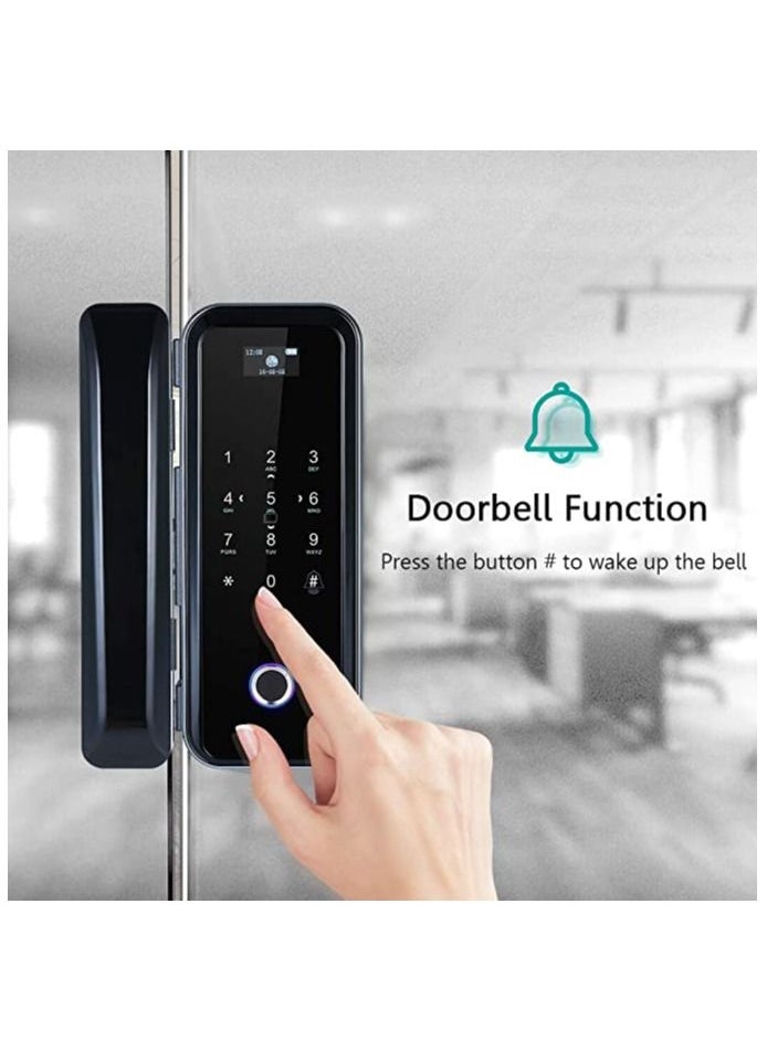 Goolsky - Goolsky Smart Fingerprint Glass Door Lock 4 Ways to Unlock Intelligent Audio Navigation Remote Control Anti-peep Anti-decode Touchscreen High End for Left & Right - Image 1