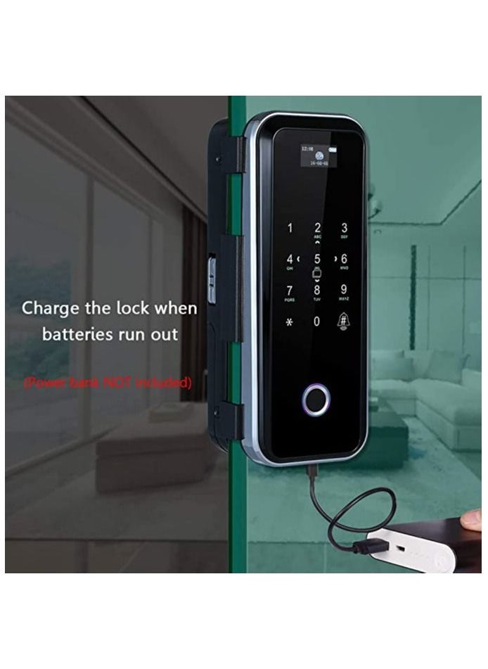 Goolsky - Goolsky Smart Fingerprint Glass Door Lock 4 Ways to Unlock Intelligent Audio Navigation Remote Control Anti-peep Anti-decode Touchscreen High End for Left & Right - Image 1