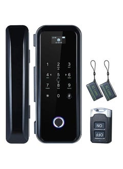 Goolsky Smart Fingerprint Glass Door Lock 4 Ways to Unlock Intelligent Audio Navigation Remote Control Anti-peep Anti-decode Touchscreen High End for Left & Right