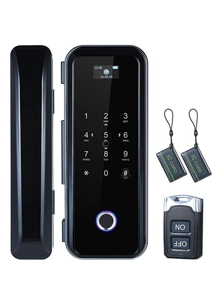 Goolsky - Goolsky Smart Fingerprint Glass Door Lock 4 Ways to Unlock Intelligent Audio Navigation Remote Control Anti-peep Anti-decode Touchscreen High End for Left & Right - Image 1