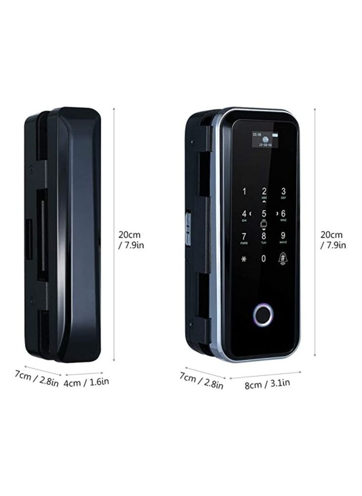 Goolsky - Goolsky Smart Fingerprint Glass Door Lock 4 Ways to Unlock Intelligent Audio Navigation Remote Control Anti-peep Anti-decode Touchscreen High End for Left & Right - Image 1