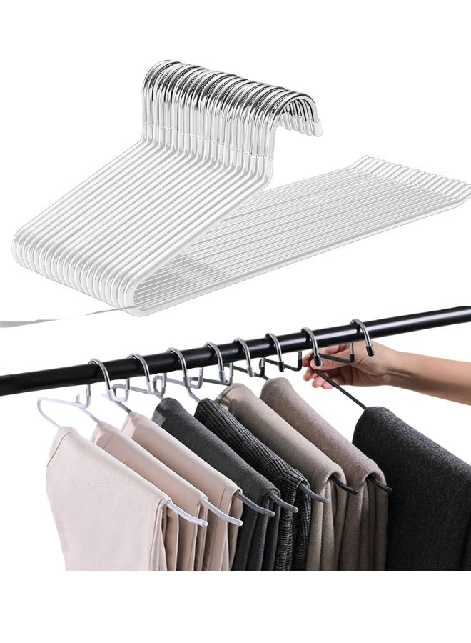 6 Pack Open-Ended Metal Pants Hangers - Durable, Non-Slip Coating, Space Saving, Easy Use Coat Hangers for Short Skirts, Pants, Jeans - Image 1