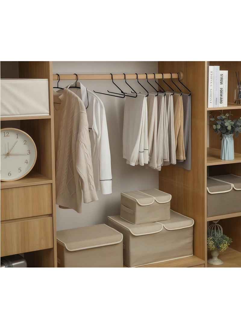 6 Pack Open-Ended Metal Pants Hangers - Durable, Non-Slip Coating, Space Saving, Easy Use Coat Hangers for Short Skirts, Pants, Jeans - Image 2