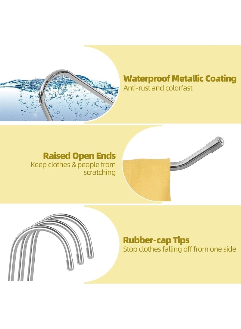 6 Pack Open-Ended Metal Pants Hangers - Durable, Non-Slip Coating, Space Saving, Easy Use Coat Hangers for Short Skirts, Pants, Jeans - Image 3