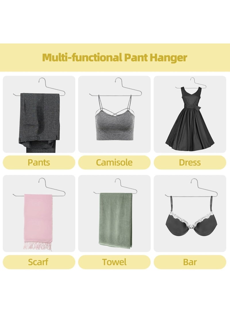 6 Pack Open-Ended Metal Pants Hangers - Durable, Non-Slip Coating, Space Saving, Easy Use Coat Hangers for Short Skirts, Pants, Jeans - Image 4