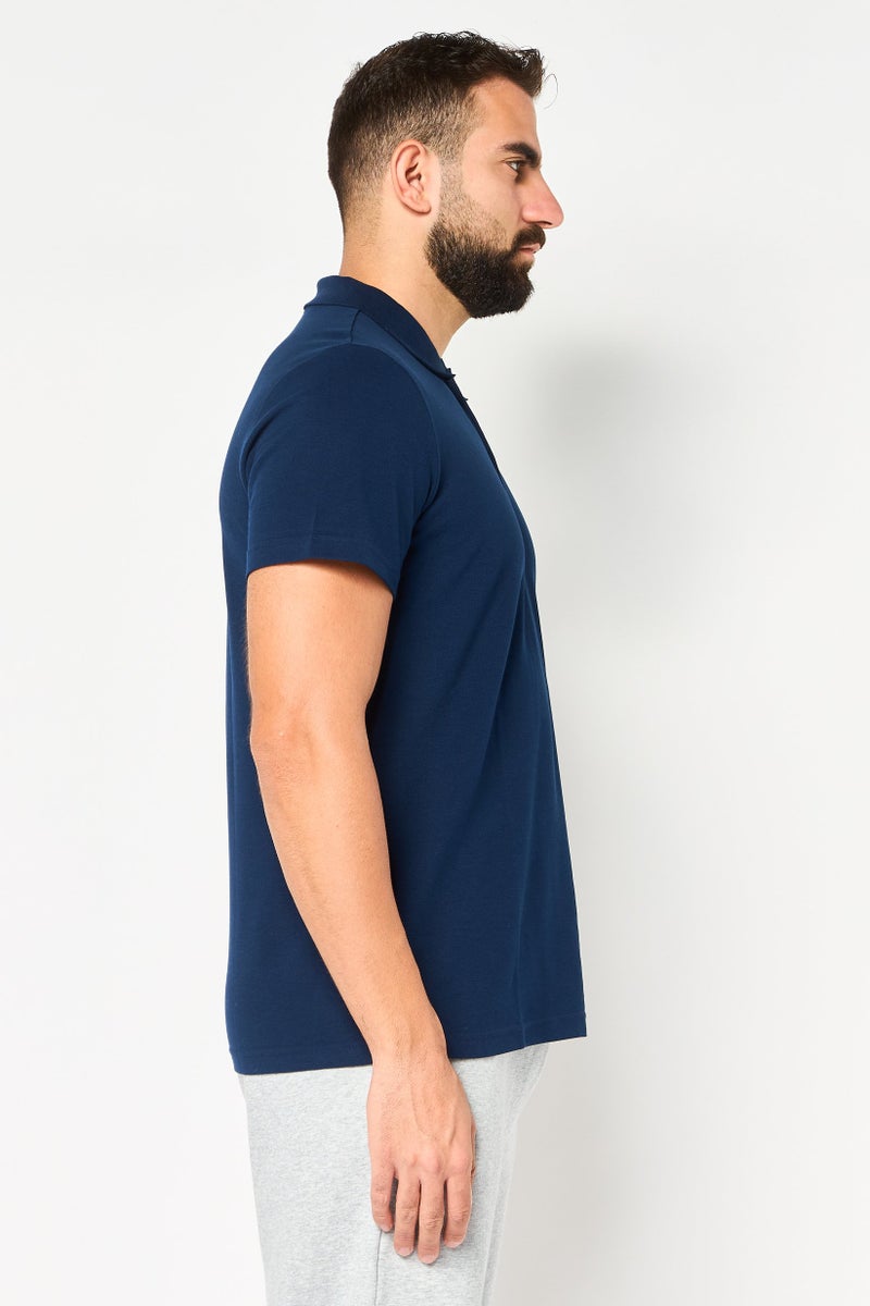 Adidas Men Sportswear Fit Short Sleeve Outdoor Polo Shirt, Navy - Image 2