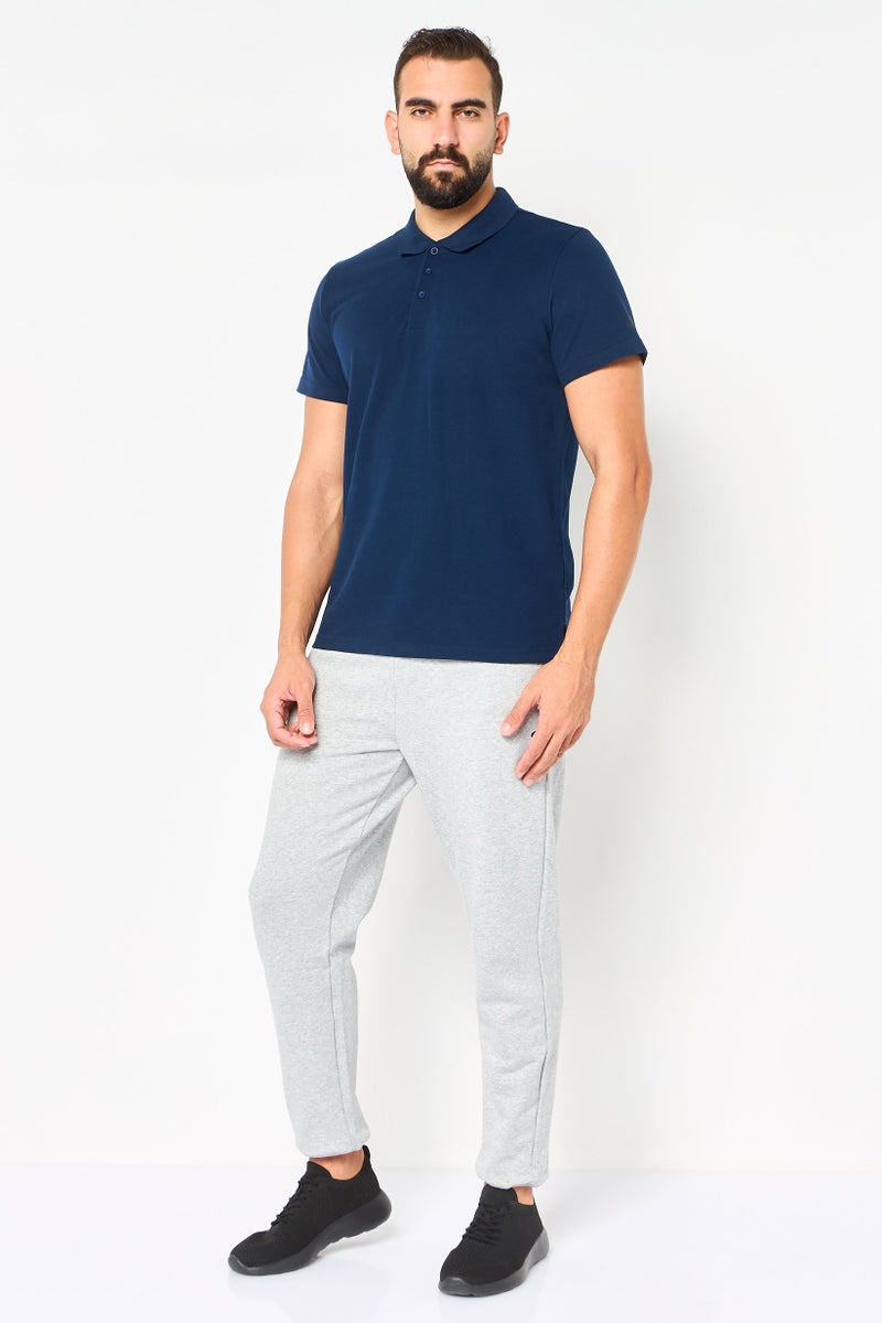 Adidas Men Sportswear Fit Short Sleeve Outdoor Polo Shirt, Navy - Image 4