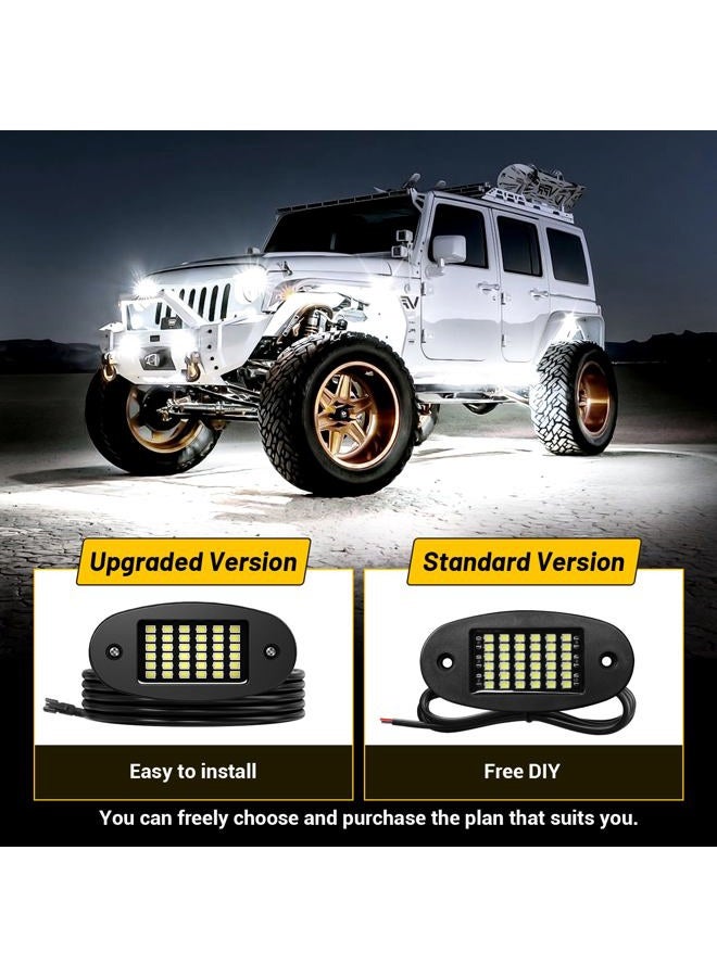 Hovano 12 Pods White Rock Lights Kits 6500K with Switch Wire Harness for rucks Off Road ATV UTV SUV RZR Pure Underglow White Rock Rock Lights Under Body High Power Waterproof - Image 2