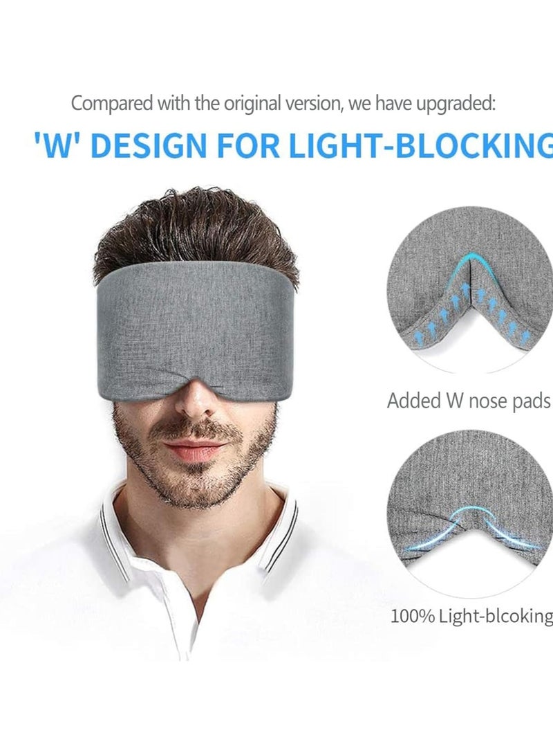 LIVQORA 100% Handmade Cotton Sleep Mask - Comfortable & Breathable Blackout Eye Mask for Sleeping, Adjustable Blinder for Side Sleepers, Travel Eye Shade for Women, Men & Kids with Travel Pouch - Image 2