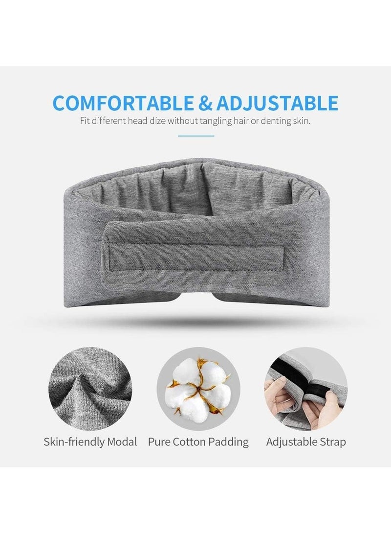 LIVQORA 100% Handmade Cotton Sleep Mask - Comfortable & Breathable Blackout Eye Mask for Sleeping, Adjustable Blinder for Side Sleepers, Travel Eye Shade for Women, Men & Kids with Travel Pouch - Image 4