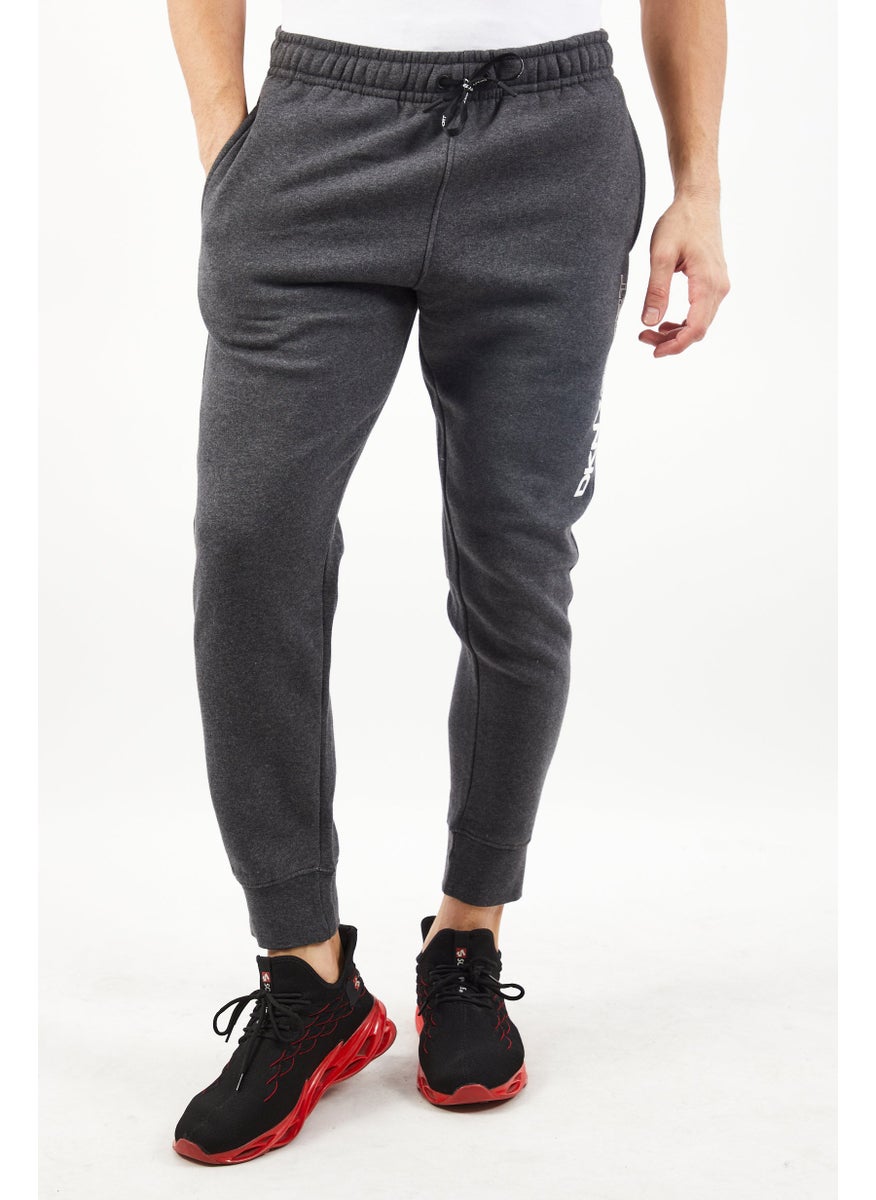 DKNY Sport Men Sportswear Fit Drawstring  Brand Logo Training Sweatpants, Charcoal  - Image 1