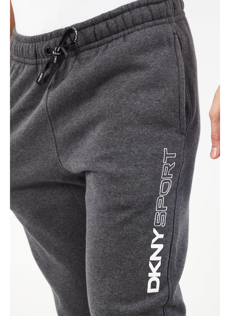 DKNY Sport Men Sportswear Fit Drawstring  Brand Logo Training Sweatpants, Charcoal  - Image 4