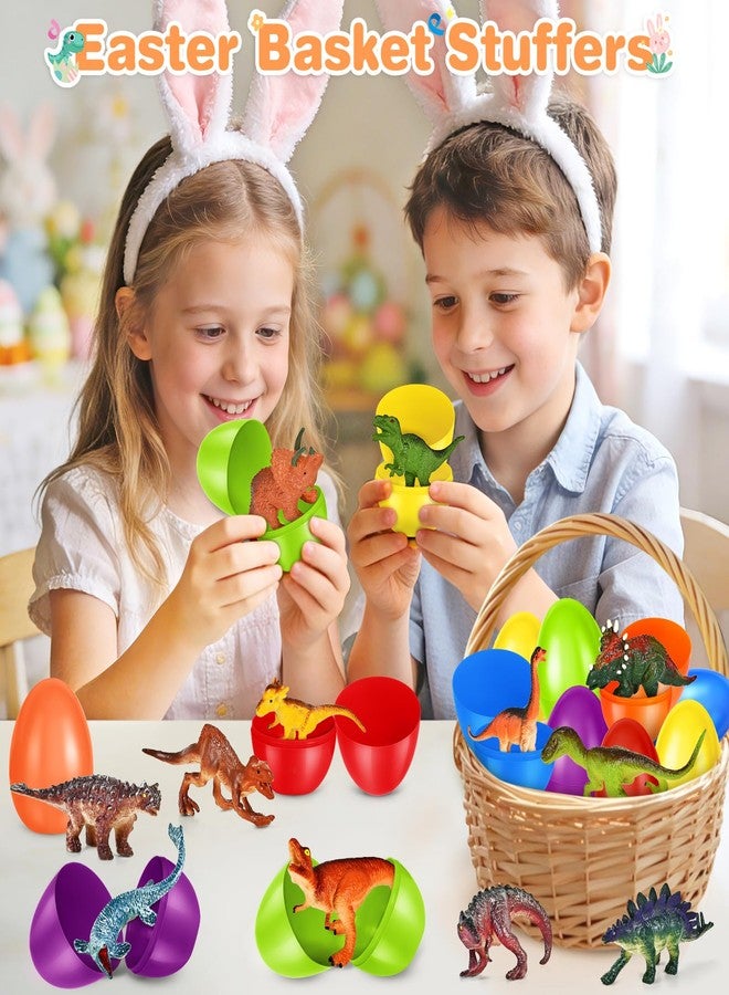 OCHIDO 12 Pack Easter Eggs Filled with Dinosaur Toy, Easter Basket Stuffers for Kids, Easter Basket Essentials, Easter Party Favors for Easter Egg Hunt Game, Classroom Rewards - Image 3