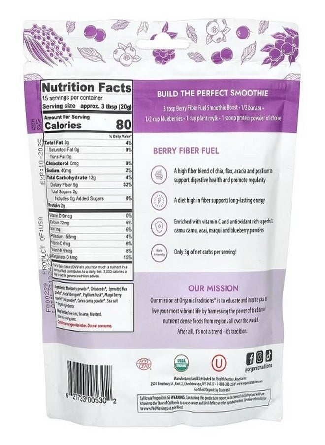 Organic Traditions - Fiber Fuel Smoothie Boost Berry 10.6 oz 300 g - Image 1